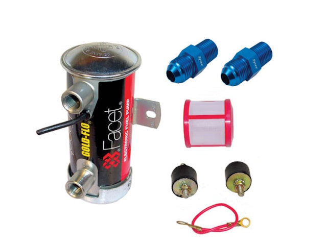 Facet Red Top Cylindrical 'Works' Fuel Pump Kit, with JIC6 Tails